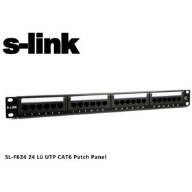 Resim S-LINK SL-F624 19" 24'lü UTP CAT6 Patch Panel 