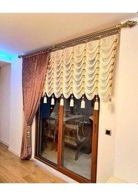 Resim As Perde Şelale İp Balon Perde Simli - Simsiz (Püskül dahil değil) 