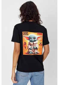 Resim Yapay Zeka Tasarım Sırt Aplike Özel Baskılı %100 Pamuklu Penye Regular Fit T-shirt Bebek Yoda Çok Renkli 