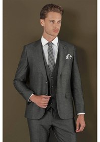 Resim Efor Tk 876 Slim Fit Füme Klasik Takım Elbise Füme 