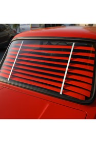 Resim Çiftsüren Oto Aksesuar Oto Arka Cam Kırmızı Jaluzi Perde 
