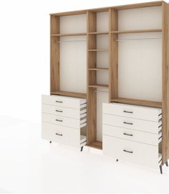 Resim Arges Dolap 8 Raflı 8 Çekmeceli 3 Askılı 220x30x243 Çam-çam/aytaşı Atlas Çam/aytası 