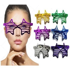 Resim Metalize Ekstra Parlak Yıldız Panjur Parti Gözlüğü 6 Renk 6 Adet 1 