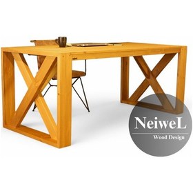 Resim Neiwel Diaz Doğal Ahşap Ofis Ve Çalışma Masası x 80 x 200 Açık Ceviz 