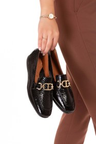 Resim Gondol Hakiki Deri Esnek Rahat Taban Yumuşak Deri Rahat Loafer alb.209 Siyah Petek 