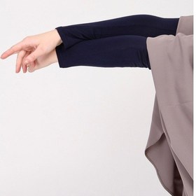 Resim Manolyaşal İslamic Hijab Likralı Kaymayan Kurtarıcı 1 Çift Tesettür Kolluk Lacivert 