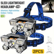 Resim 2 adet LiHangStar 5LED Kafa Lambaları - Macera, Gece Aktiviteleri, Balıkçılık ve Av için Taşınabilir, Hafif USB Şarj Edilebilir El Fenerleri - Dayanıklı ABS, Şarj Edilebilir Pil, Seyahat ve Kamp Ekipmanı | Dayanıklı Kafa Lambası | USB Şarj Edilebilir Işık 