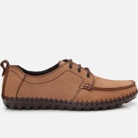 Resim HOTİÇ Erkek Nubuk Deri Bej Rahat Günlük Loafer 