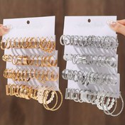 Resim 48 Parça Moda Kişilik Büyük Halka Küpe Seti, Yaratıcı Büküm Tasarımı İmitasyon İnci Kakmalı, Kadınlar İçin Zarif Retro Tarz, Günlük Kıyafet İçin Çok Yönlü Takı Aksesuarları 