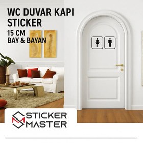 Resim WC Kapı Sticker Bay & Bayan Tuvalet Etiketi 15 cm | Sticker Master 