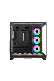 Resim Strong Dragon 7x 120 mm Fanlı ARGB Kumandalı ATX Akvaryum Siyah Gaming Bilgisayar Kasası (Powersız) 