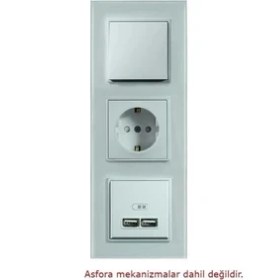Resim Arvehu Electric Asfir Schneider Asfora Serisine Özel Üçlü Beyaz Dikey Pleksiglas Anahtar Priz Çerçevesi 