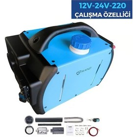 Resim Raino 5kw Çanta Tipi Portatif Dizel Isıtıcı Webasto 12-24-220v 