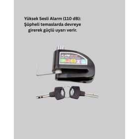 Resim Motto Ticaret Mey Ithalat® Taşınabilir Alarm Disk Kilidi Motosiklet Scooter Bisiklet Güvenlik 