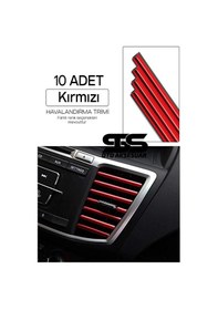 Resim Araç Içi Klima Havalandırma Izgarası Kırmızı Trim Seti Film Şerit Havalandırma Izgarası Kırmızı Trim Şeriti 