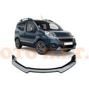 Resim OTO H.İ.T. Fiat Fiorino Uyumlu Esnek Ayarlanabilir 3 Parça Kanatlı Piano Black Ön Lip 