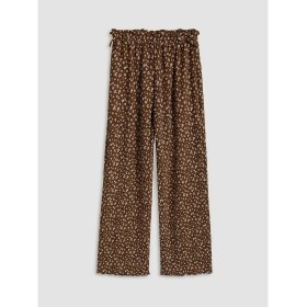 Resim LC Waikiki Lcw Kids Kahverengi Çiçek Baskılı Geniş Paça Kız Çocuk Pantolon 