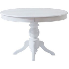 Resim Roys Ahşap Beyaz Yuvarlak Açılabilen Baba Ayak Yemek Masası 100 x 100 x 77 