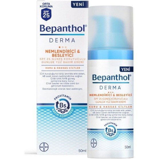 Odea Bepanthol Derma Neml& Besl. SPF25 Günlük Yüz Bakim Kremi̇ 50 ml Fiyatı ve Özelliklerı - Badem