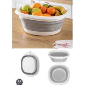 Resim 2'li Set Katlanır Badya Leğen Katlanabilir Badya 2,7 Litre 