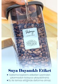 Resim Vienev Peggy Renkli Etiketli Set Dikdörtgen Saklama Kabı Antrasit 3.2 L 8'li 