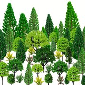 Resim 1.3 ile 10.92 cm arasında değişen 60 model ağaç, tren manzarası için karışık model ağaçlar, mimari ağaçlar ve DIY el sanatları, model yapımı ve doğal yeşil manzaralar için yapay ağaçlar. 