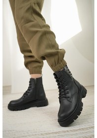 Resim Nesil Shoes Fncy 206 Siyah Fermuarlı Kadın Bot-siyah Siyah 