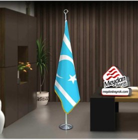 Resim Irak Türkmenleri Bayrak -ofis -makam-toplantı Odaları -direkli -saçaklı Makam Bayrağı 1 