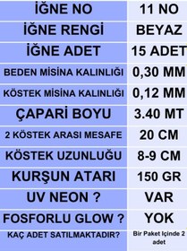 Resim Ea genset İstavrit Çaparisi 30x12 11 No 15 Beyaz İğneli 2li Paket 