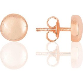 Resim Söğütlü Silver Gümüş Rose Üç Boyutlu Yuvarlak Küpe 