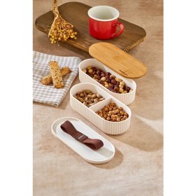 Resim 1000ML Ahşap Kapaklı Lunch Box 2'li Set Diyet Beslenme Kutusu Bambu Saklama Kabı 