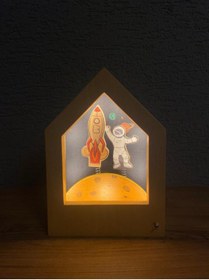 Resim Woody Light Woodykids Story Çocuk Masa Lambası 4805-3 Uzay 