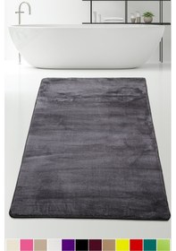 Resim Bonny Home Elite Antrasit 100x150 Cm Peluş Banyo Paspası Kaymaz Taban Antrasit 