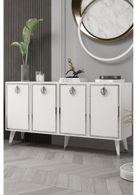 Resim 8215-32dd Kb150 Konsol, Tv Ünitesi Beyaz-gümüş Beyaz-gümüş 