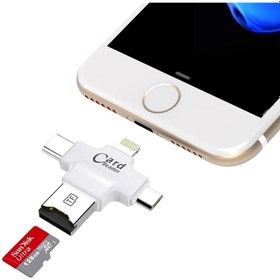 Resim Apple iPhone Uyumlu Microusb Type C Tf Kart Okuyucu Reader 