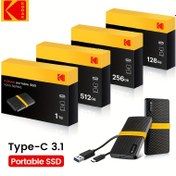 Resim KODAK X200 Harici SSD Sabit Disk HD Externo 1TB USB3.1 Mini Taşınabilir SSD 128GB 256GB 512GB 1TB Dizüstü Bilgisayarlar Akıllı Telefonlar PS4 PC TV için 