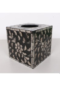 Resim Anita Sedefli Kare Peçetelik 15x15x15 Cm Siyah 