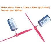 Resim Mikro Motor 2 Adet Tek Kanat Pervane 2 Adet 