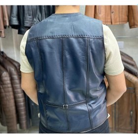 Resim Nyc Giyim Tekstil & Deri Hakiki Deri Lacivert Renk Yelek Slim Fit Kesim Lacivert 