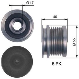Resim Gates Oap7114 - Alternatör Kasnağı Rulmanlı Caddy Iv-golf 7-pass 