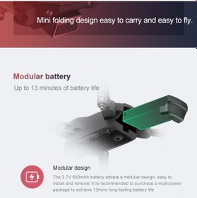 Resim Geekyou S66 Katlanır Mini Drone - 13 Dakika Uçuş, Tek Tuş Kalkış Ve İniş, 150m Menzil, Çift Pil 