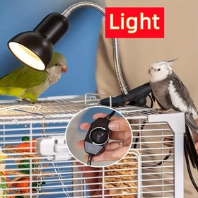 Resim Kolay bükülebilir klipsli evrensel ayarlanabilir kuş kafesi papağan aydınlatması, çeşitli kuş kafesleri ve diğer evcil hayvan kafesleri için uygun, seçebileceğiniz 3 tip anahtar 