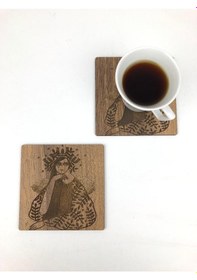 Resim Bardak Altlığı Model -23 Kahverengi 