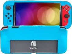 Resim Fironst Silicone Protective Case for Nintendo Switch(OLED Model) 7-Inch 2021 Release, Grip Cover with Shock Absorption and Anti-Scratch Design, Compatible with Nintendo Switch OLED Console (Blue) 