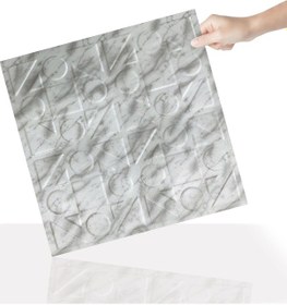 Resim 3 Boyutlu Duvar Paneli Kabartmalı Kareli Yuvarlak Desen Pvc 41x41 Cm/ 6 Adet /1 M² Mermer 