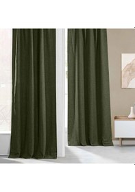 Resim Evdepo Home Keten Blackout Karartma Fon Perde Koyu Yeşil Haki 