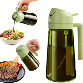 Resim 16oz/470ml Premium Zeytinyağı Püskürtücü & Dağıtıcı Şişe - BPA İçermeyen Koyu Yeşil Cam, Siyah Kapaklı & Saplı Kolay Temizlenebilir Tasarım, Pişirme, Hava Fritözü, Barbekü ve Mutfak Kullanımı İçin İdeal, Pişirme İçin Yağ Püskürtücü Şişe 