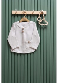 Resim Miababy Unisex Müslin Uzun Kollu Tişört 6 Ay 3 Yaş %100 Pamuk Gri 