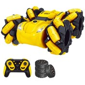 Resim Wezone Ytrc Yt6609 Sarı 2'li Lastikli Kum Rotası İçin 4x4 Hızlı Sürüş Denge Kontrol Akıllı Rc Stunt Araba 