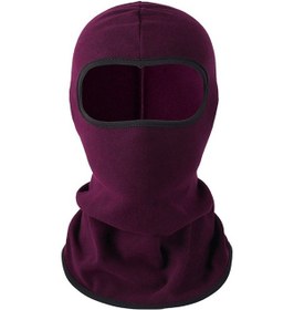 Resim Butu Motosiklet Bisikleti Bisiklet Kayak İçin Rüzgar Geçirmez Termal Balaclava Yüz Maskesi Boyun Isıtıcı - Şarap Kırmızısı 